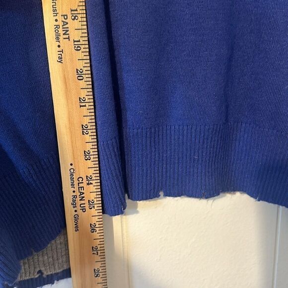 FATE Reversable Distressed Oversized Cardigan Small medium Gray Blue - Picture 9 of 15